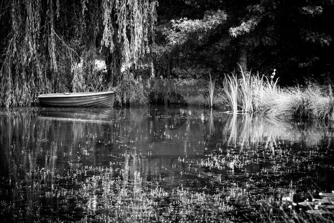 "The Boat on the Lake" stock image