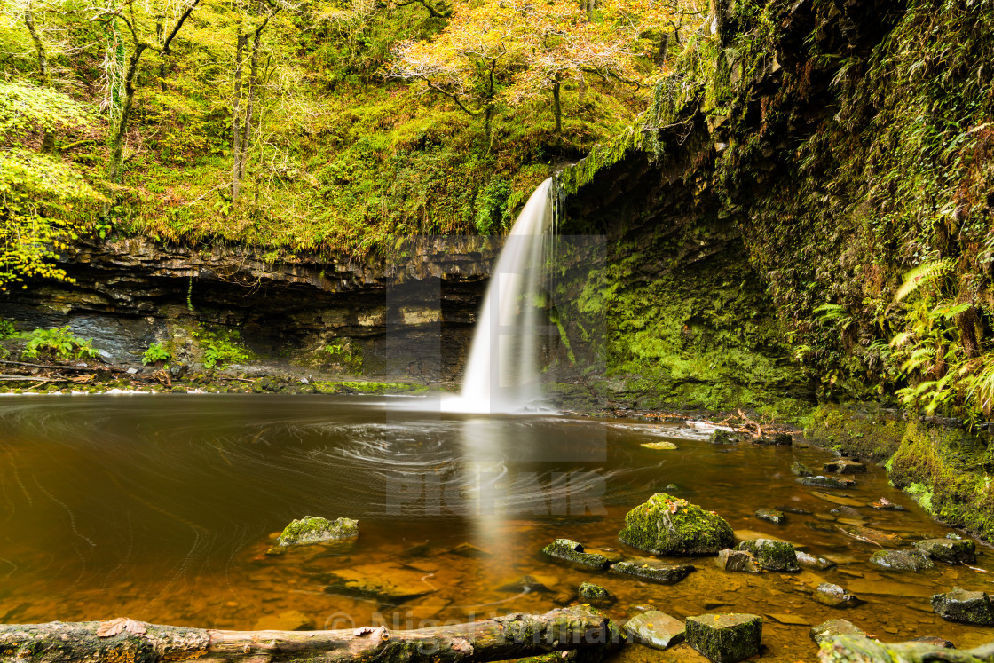 "A Waterfall in Autumn" stock image