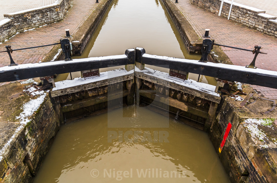 "Lock Gates at Stratford-upon-Avon" stock image