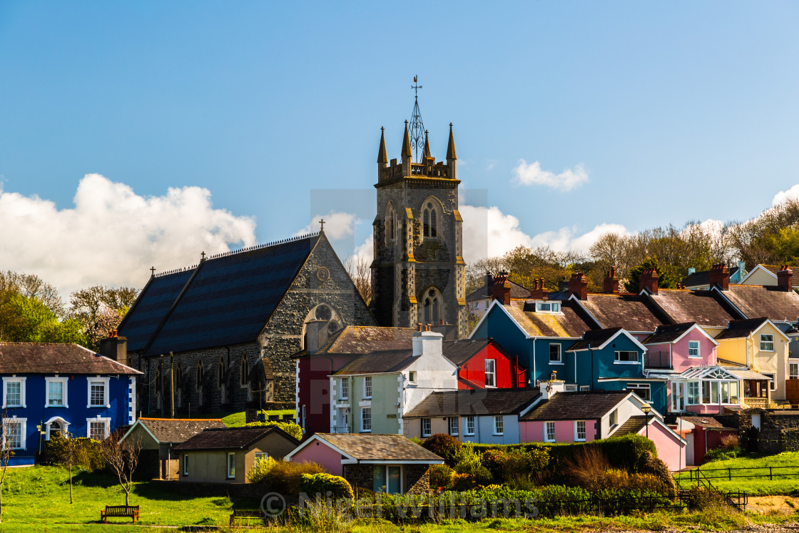 "A Sunny Day in Aberaeron" stock image