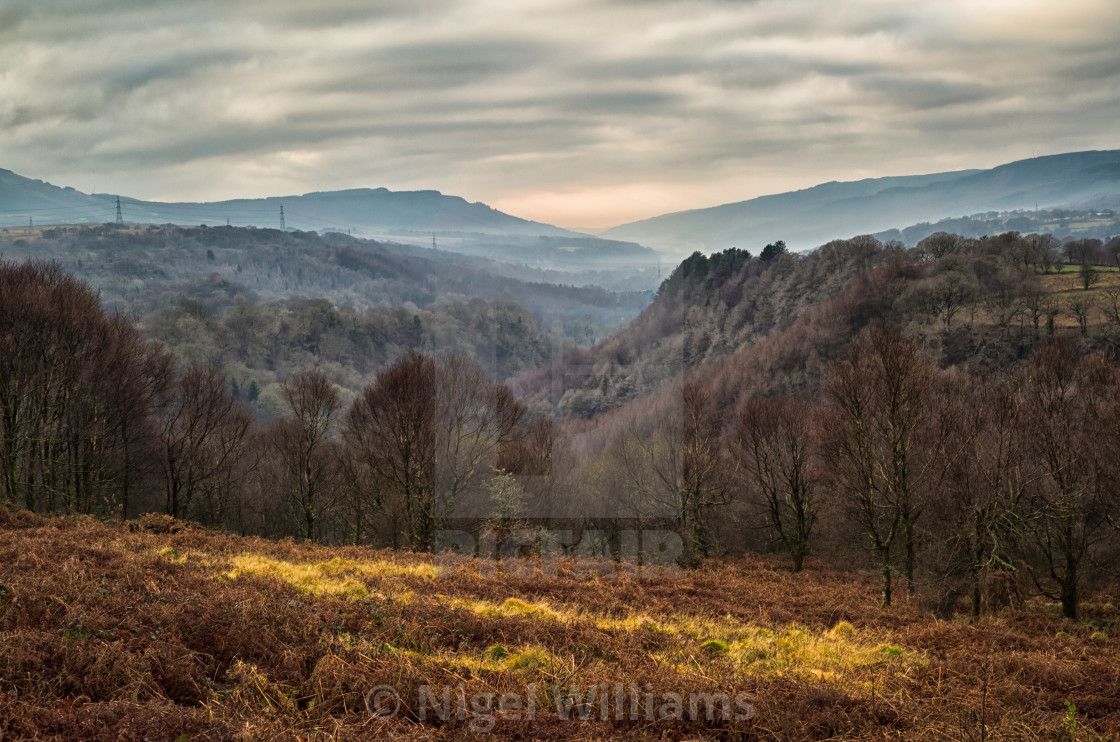 "Mist in the Distant Mountains" stock image