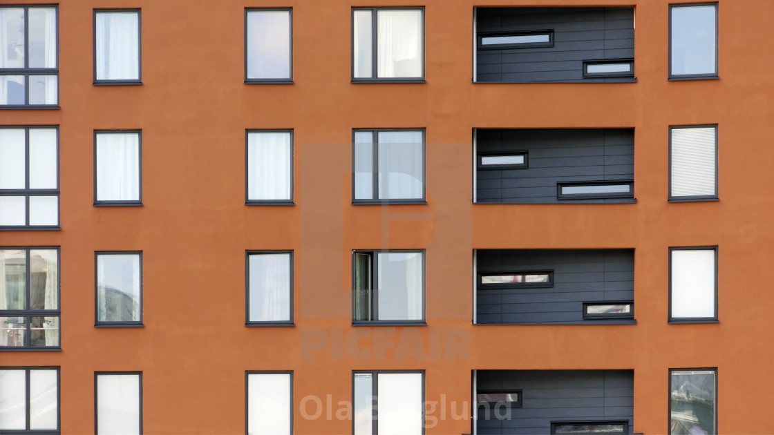 "Facade at Sjöstaden in Stockholm, Sweden." stock image