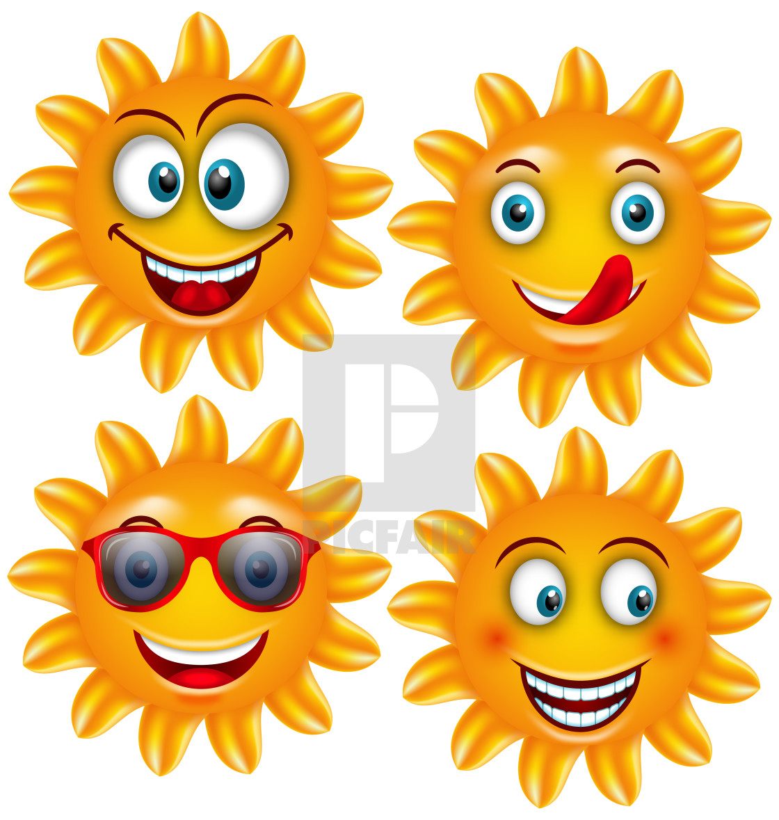 Set Smiling Sun Cartoon Characters - License, download or print for £ | Photos | Picfair Set Smiling Sun Cartoon Characters - License, download or print for £ | Photos | Picfair