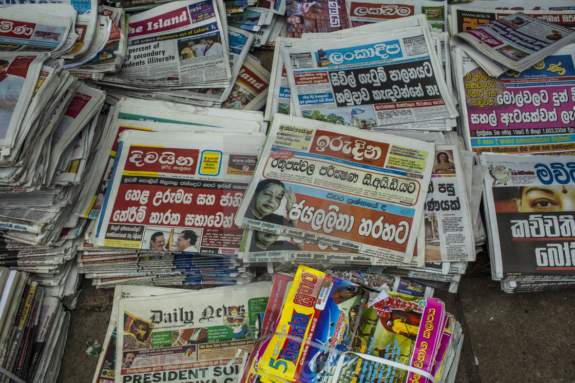 "Newspaper stand in Kandy" by Patricia Hofmeester - £12.40 "Newspaper stand in Kandy" stock image