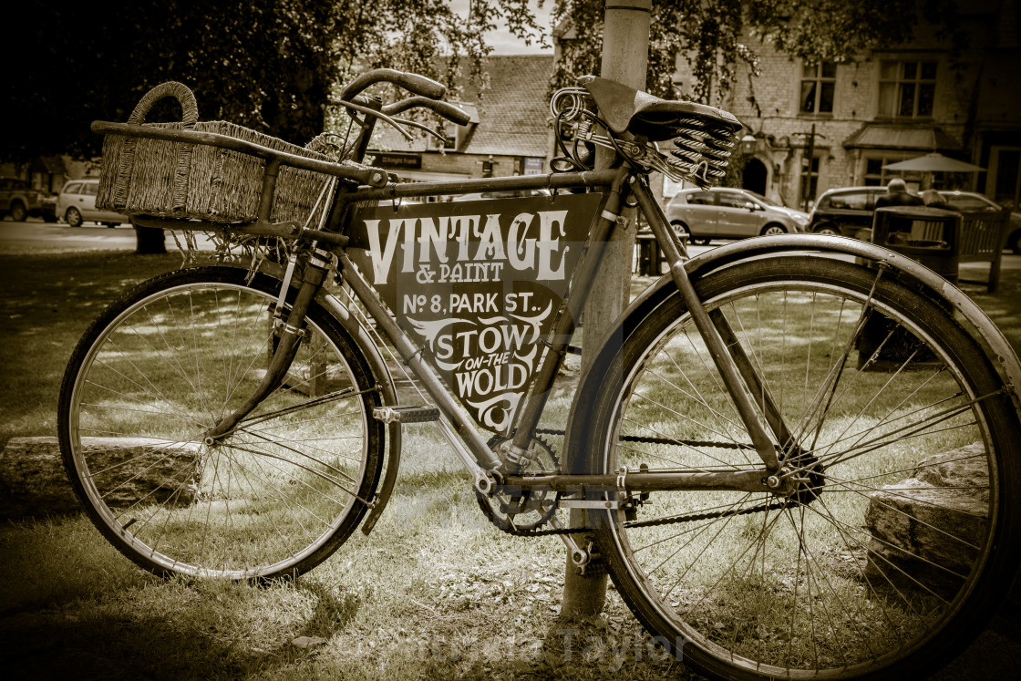 "Vintage bike Stow on the Wold in the Cotswolds" by Patricia Taylor - $76.73 "Vintage bike Stow on the Wold in the Cotswolds" stock image