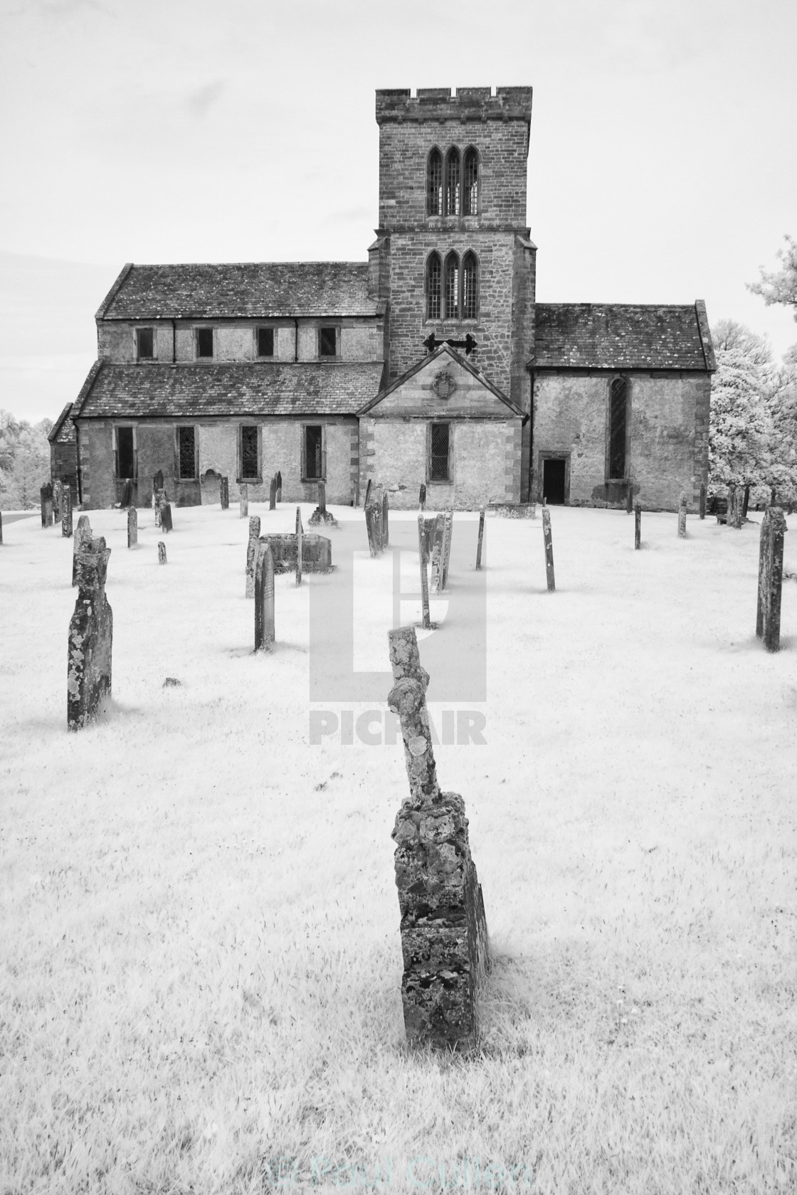 "Church on the Lowther estate Monochrome2" stock image