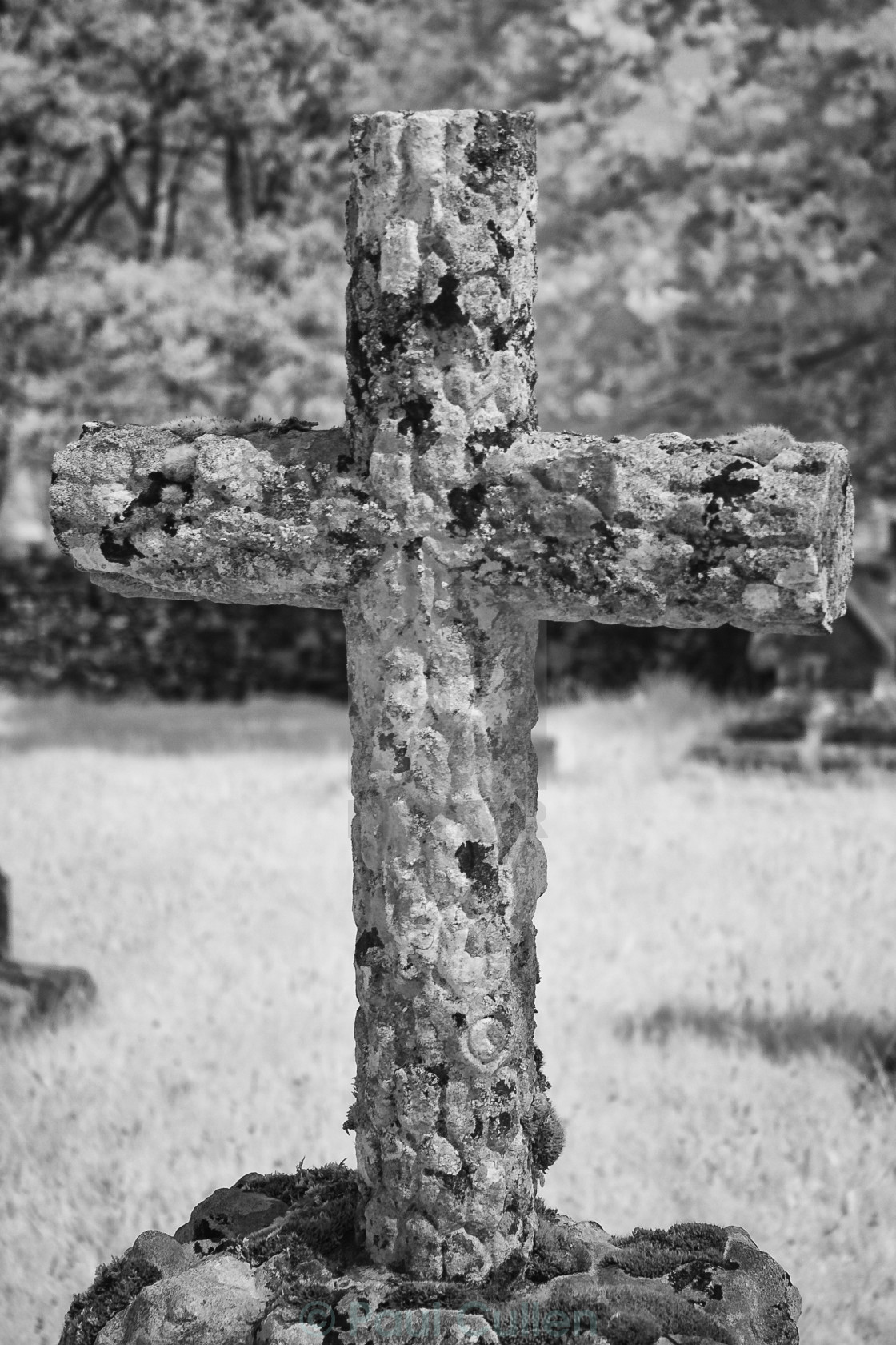 "Cross monument in Lowther Church Yard." stock image