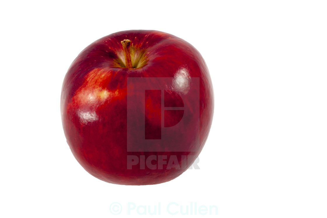 "Ripe red apple tilted view" stock image