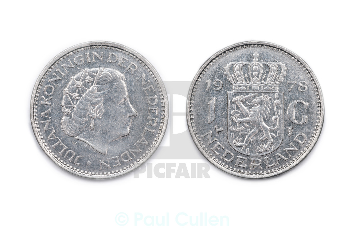 "Netherlands one Guilder coin dated 1978" stock image