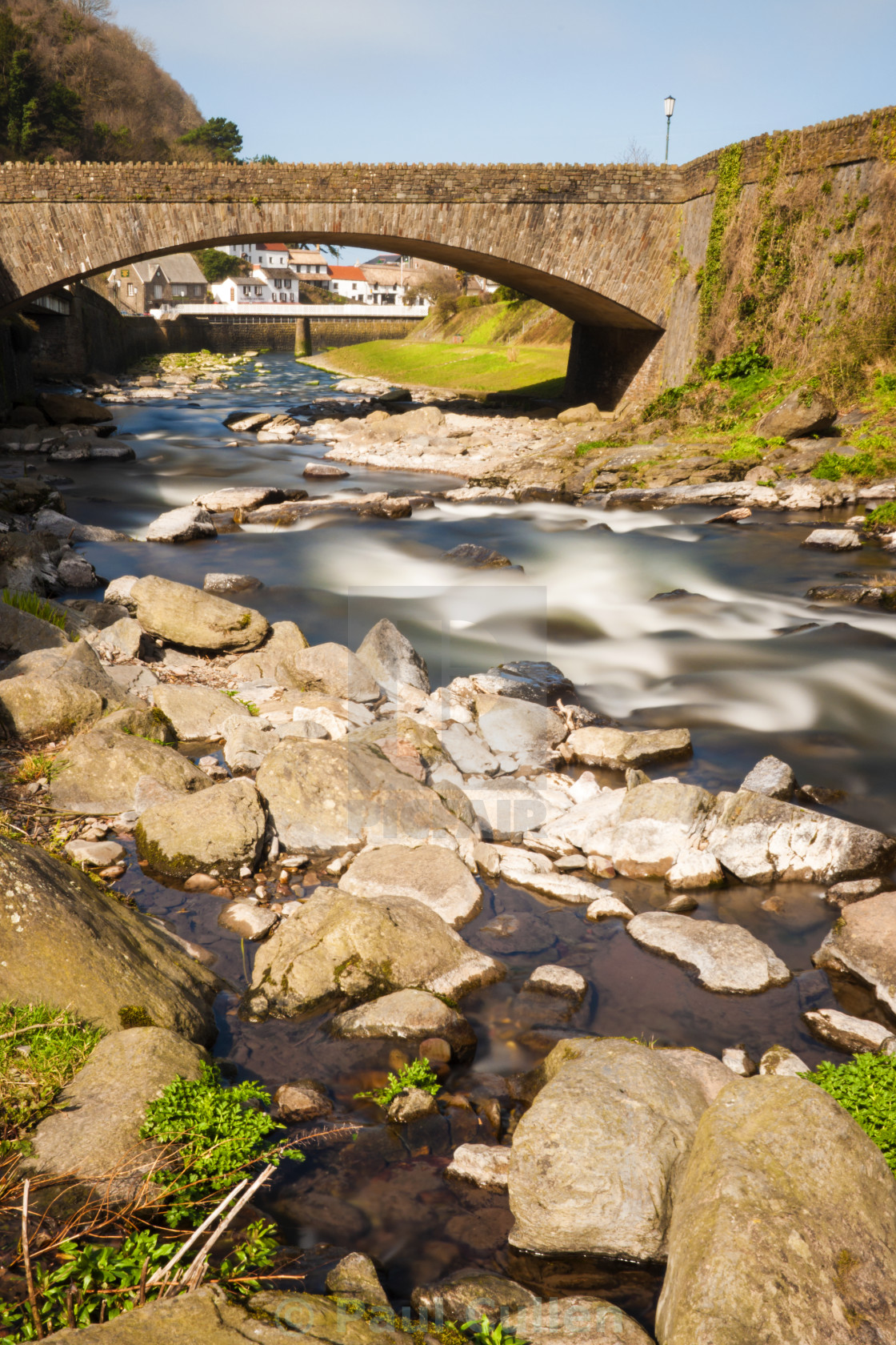 "The River Lyn at Lynmouth Devon." stock image