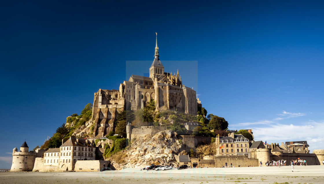 "Le Mont Saint-Michel at Low tide on a sunny day." stock image