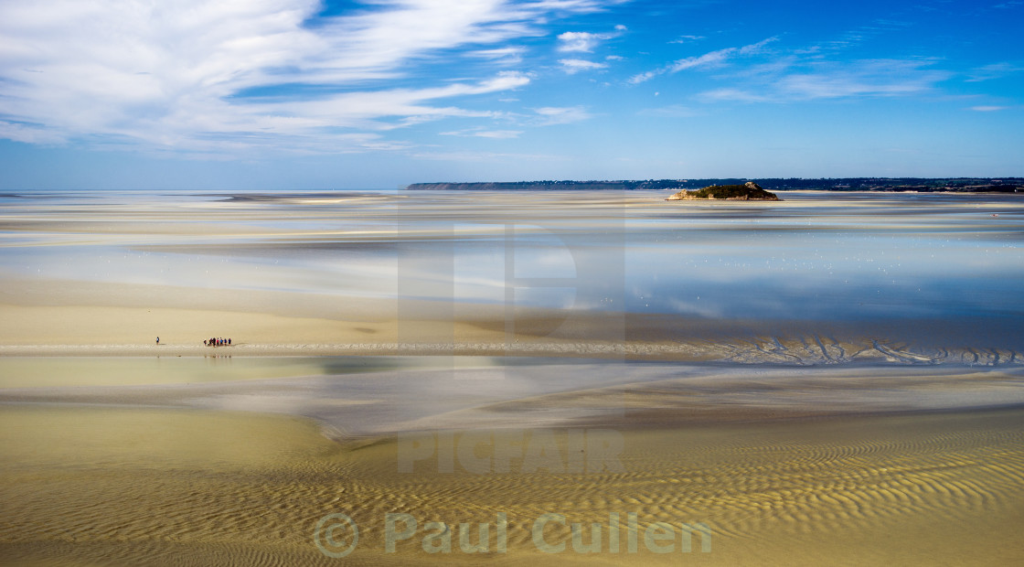 "The Bay of the Mont Saint-Michel - tide out." stock image