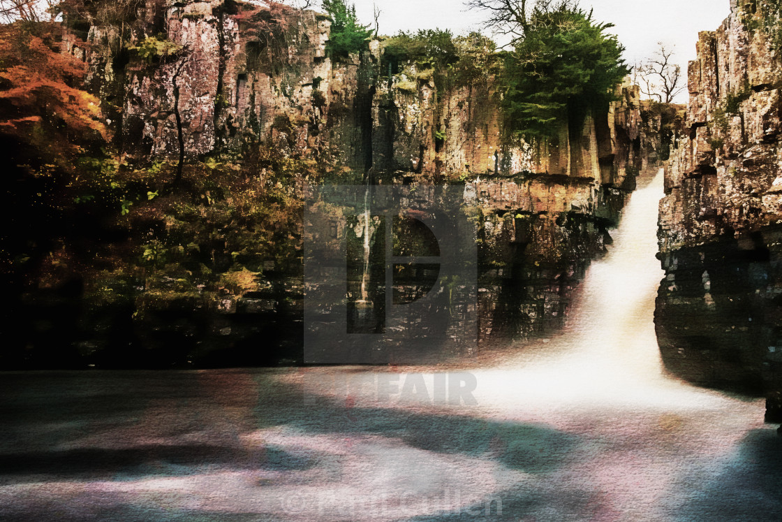 "High Force with a Watercolour effect." stock image