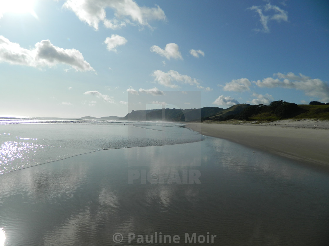 "Scenic New Zealand Beach Image" by Pauline Moir - £3.72 "Scenic New Zealand Beach Image" stock image