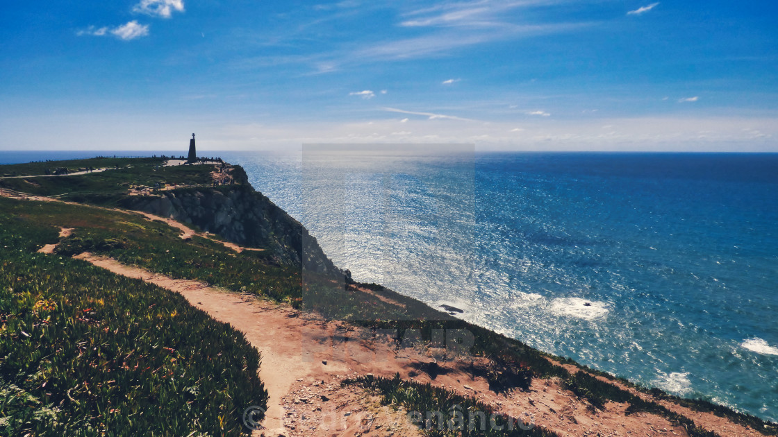 "Portugal Cabo da Roca -Cape Rock the western most point of Europe" stock image