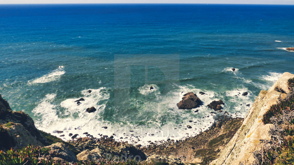 "Portugal Cabo da Roca -Cape Rock the western most point of Europe" stock image