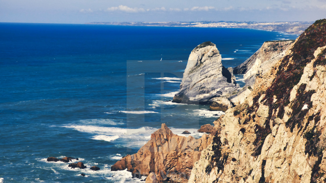 "Portugal Cabo da Roca -Cape Rock the western most point of Europe" stock image