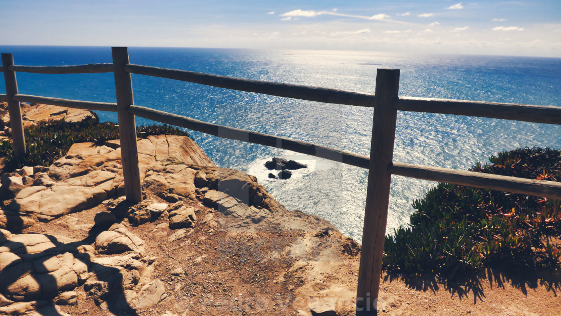 "Portugal Cabo da Roca -Cape Rock the western most point of Europe" stock image