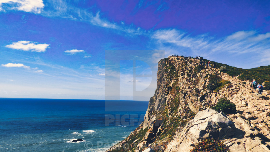 "Portugal Cabo da Roca -Cape Rock the western most point of Europe" stock image