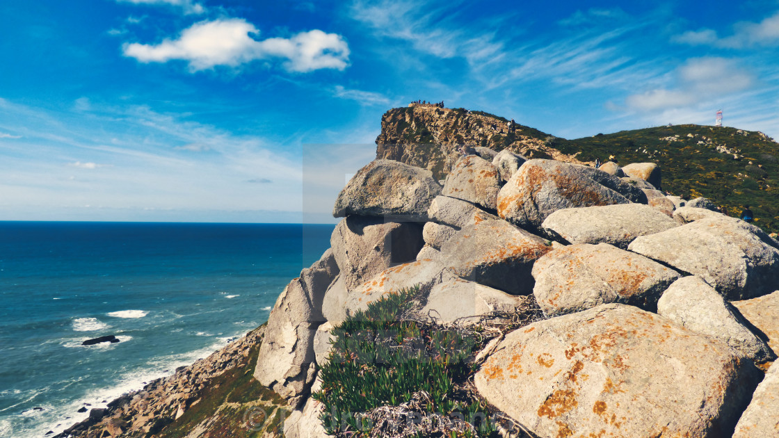 "Portugal Cabo da Roca -Cape Rock the western most point of Europe" stock image