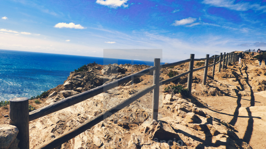 "Portugal Cabo da Roca -Cape Rock the western most point of Europe" stock image