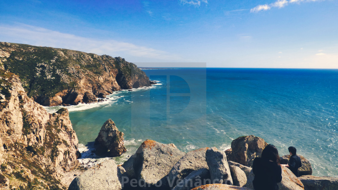 "Portugal Cabo da Roca -Cape Rock the western most point of Europe" stock image