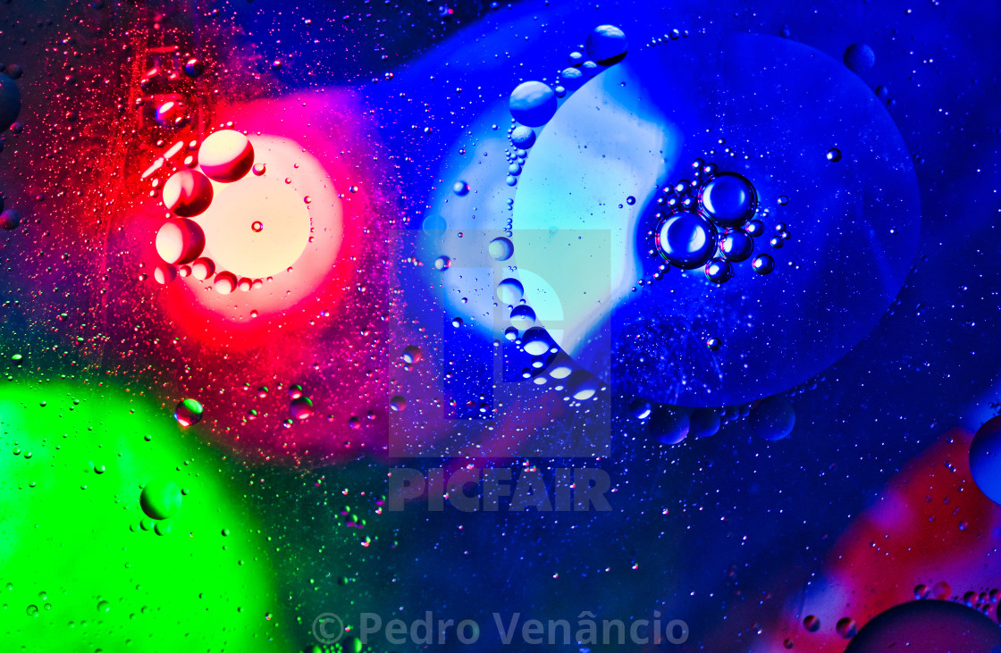 "Oil Bubbles With BackLight Multi-Color" stock image