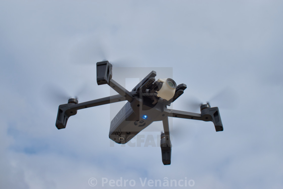 "DRONE PARROT ANAFI FLYING" stock image