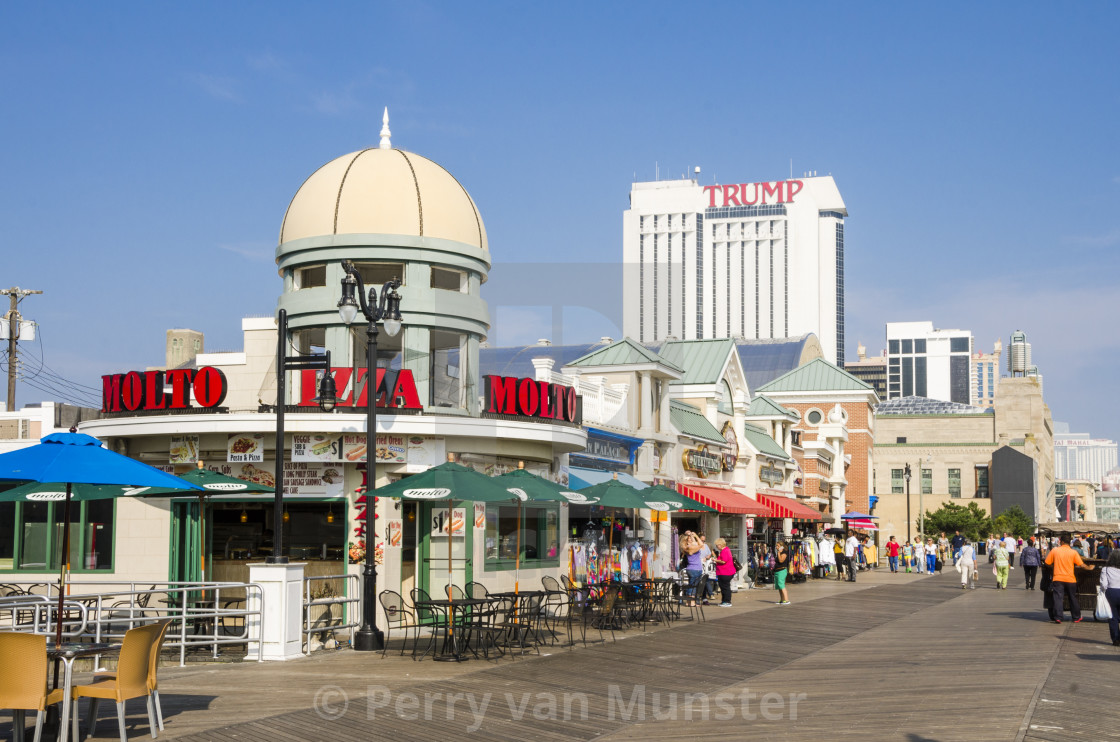 Pizzeria At Boardwalk At Atlantic City Trump Hotel Behind New Jersey United States License Download Or Print For 49 60 Photos Picfair