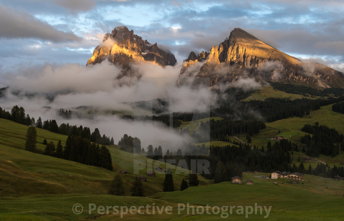 "Golden Hour in the Dolomites" stock image