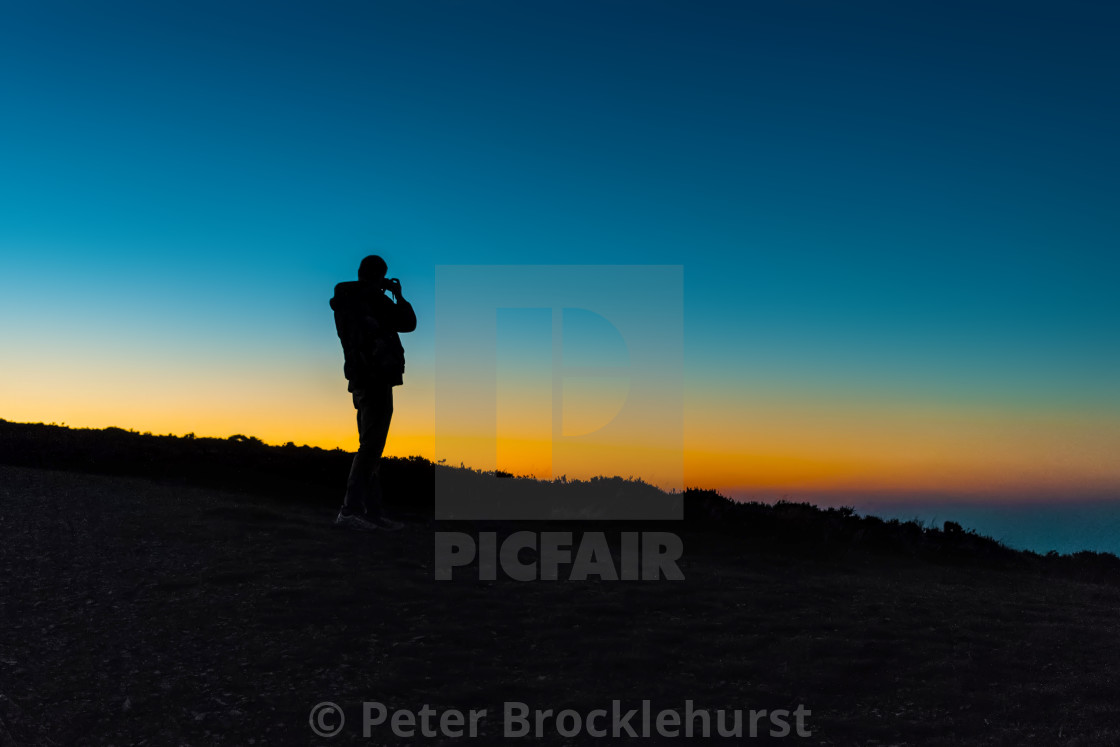 "Waiting for darkness" stock image