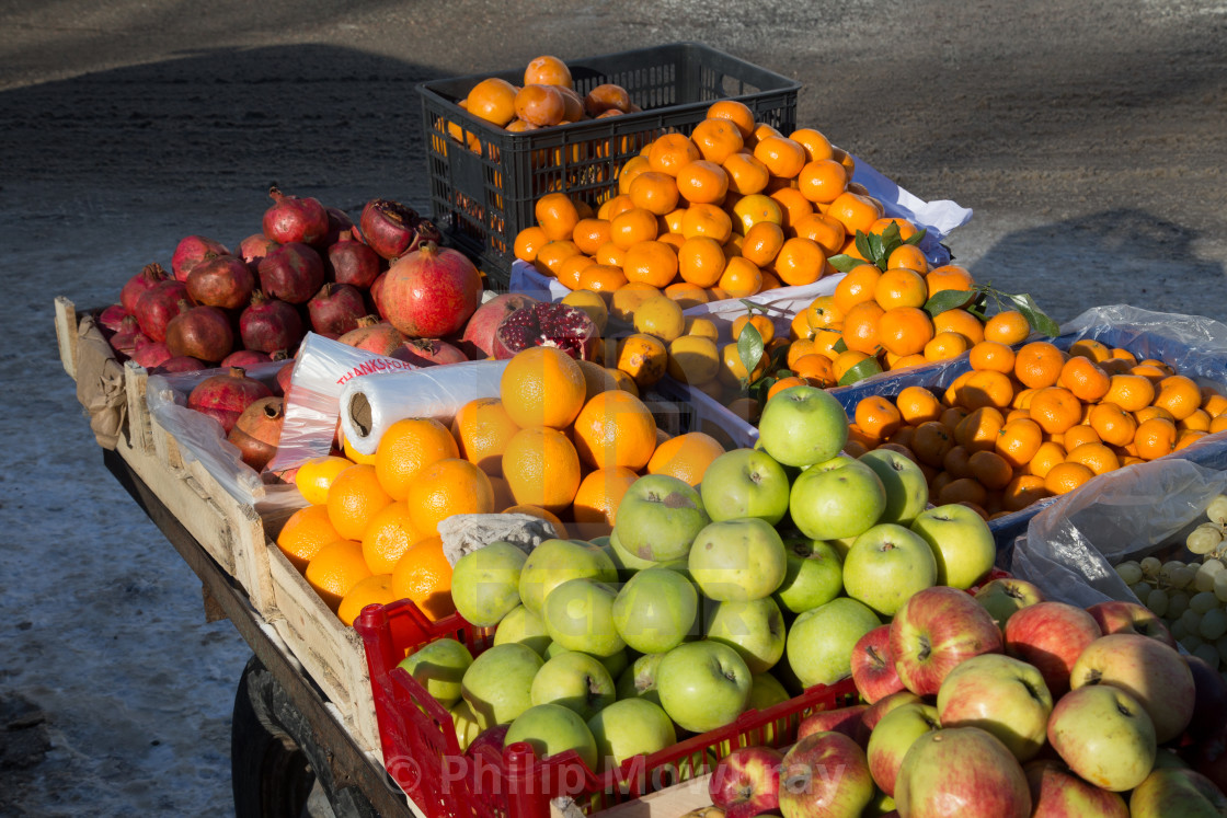 "Fruit Stall in Bishkek, Kyrgyzstan" by Philip Mowbray - $12.31 "Fruit Stall in Bishkek, Kyrgyzstan" stock image
