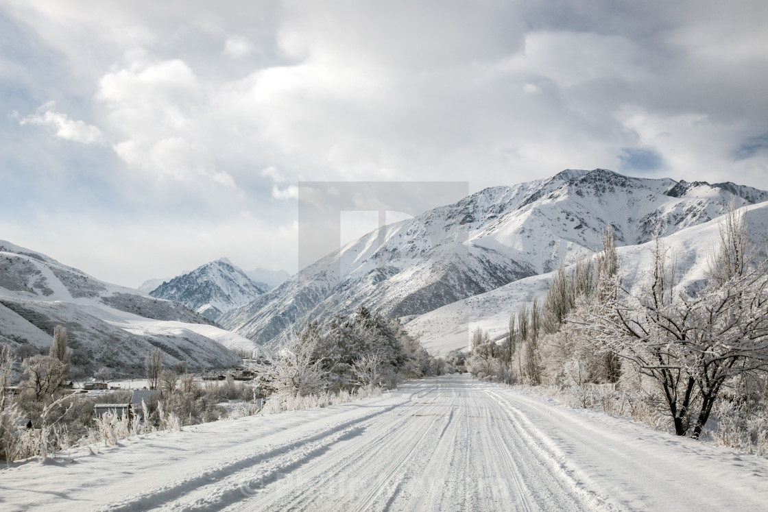 "Winter Landscape, Kyrgyzstan" by Philip Mowbray - $12.31 "Winter Landscape, Kyrgyzstan" stock image