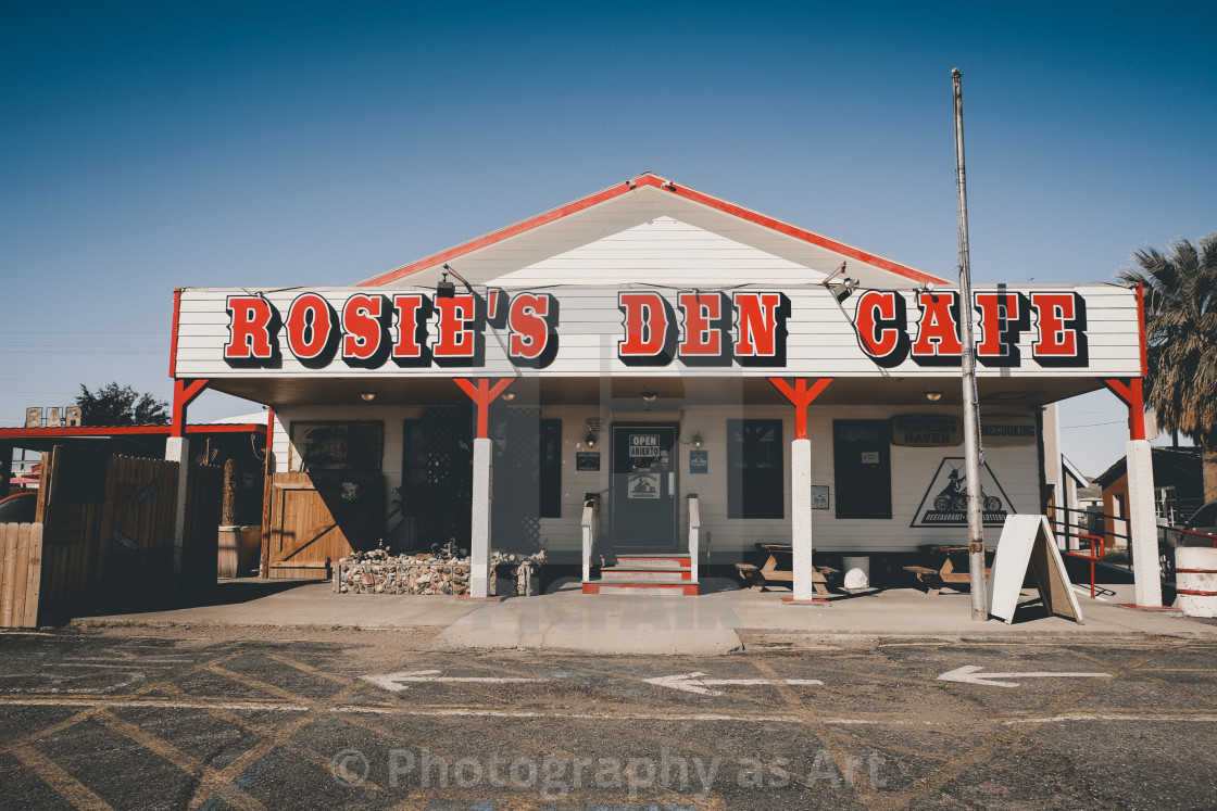 "Rosie`s Den Cafe" by Photography as Art - $18.52 "Rosie`s Den Cafe" stock image