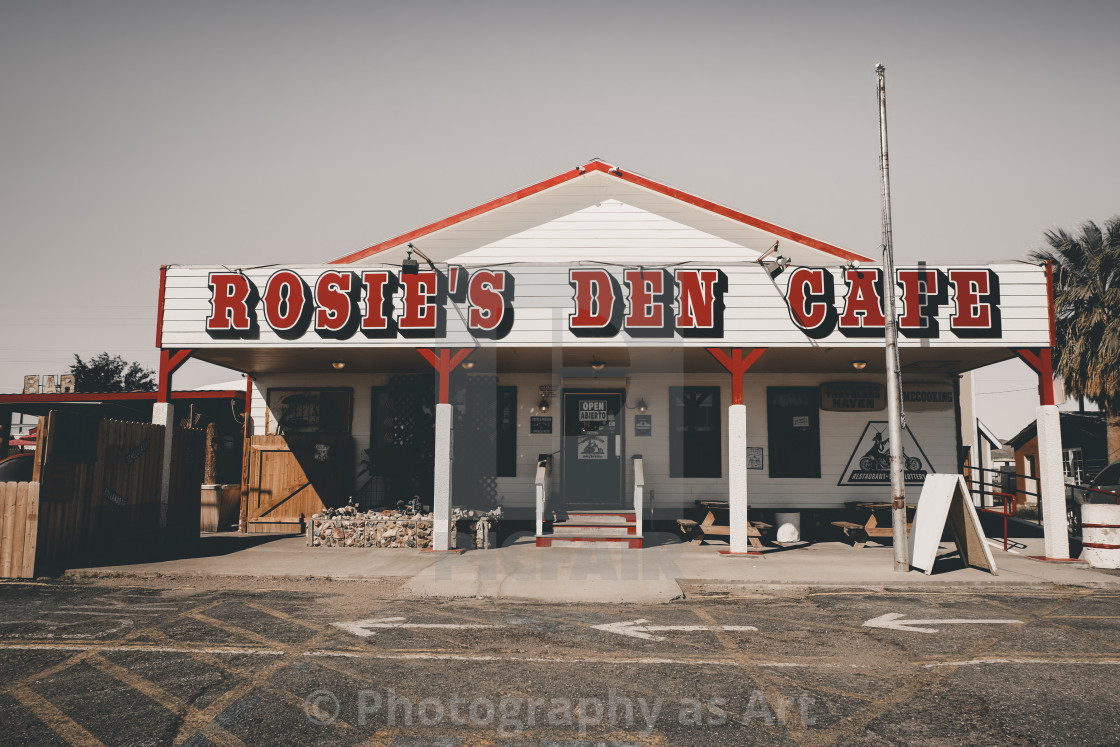 "Rosie`s Den Cafe" by Photography as Art - $18.52 "Rosie`s Den Cafe" stock image