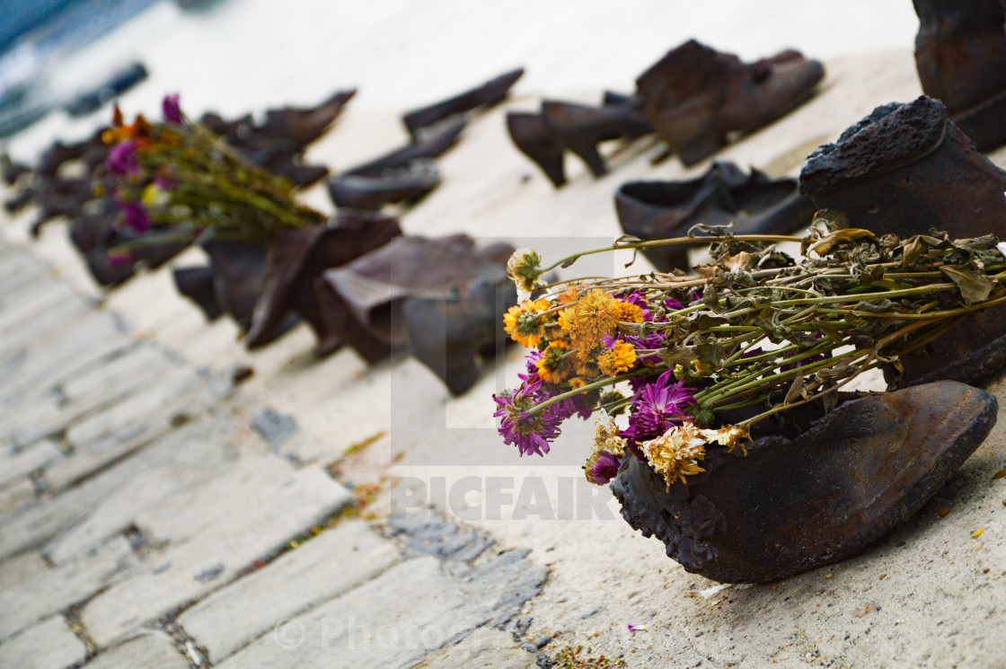 "Budapest Shoe Memorial" by Photography as Art - $12.35 "Budapest Shoe Memorial" stock image