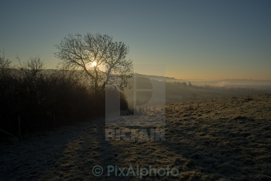 "Misty Fields" stock image