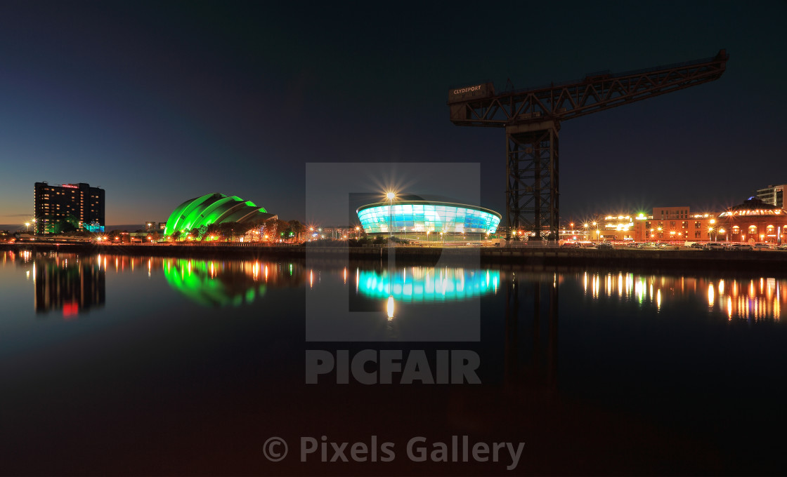 "Glasgow night reflections" by Pixels Gallery - £49.60 "Glasgow night reflections" stock image