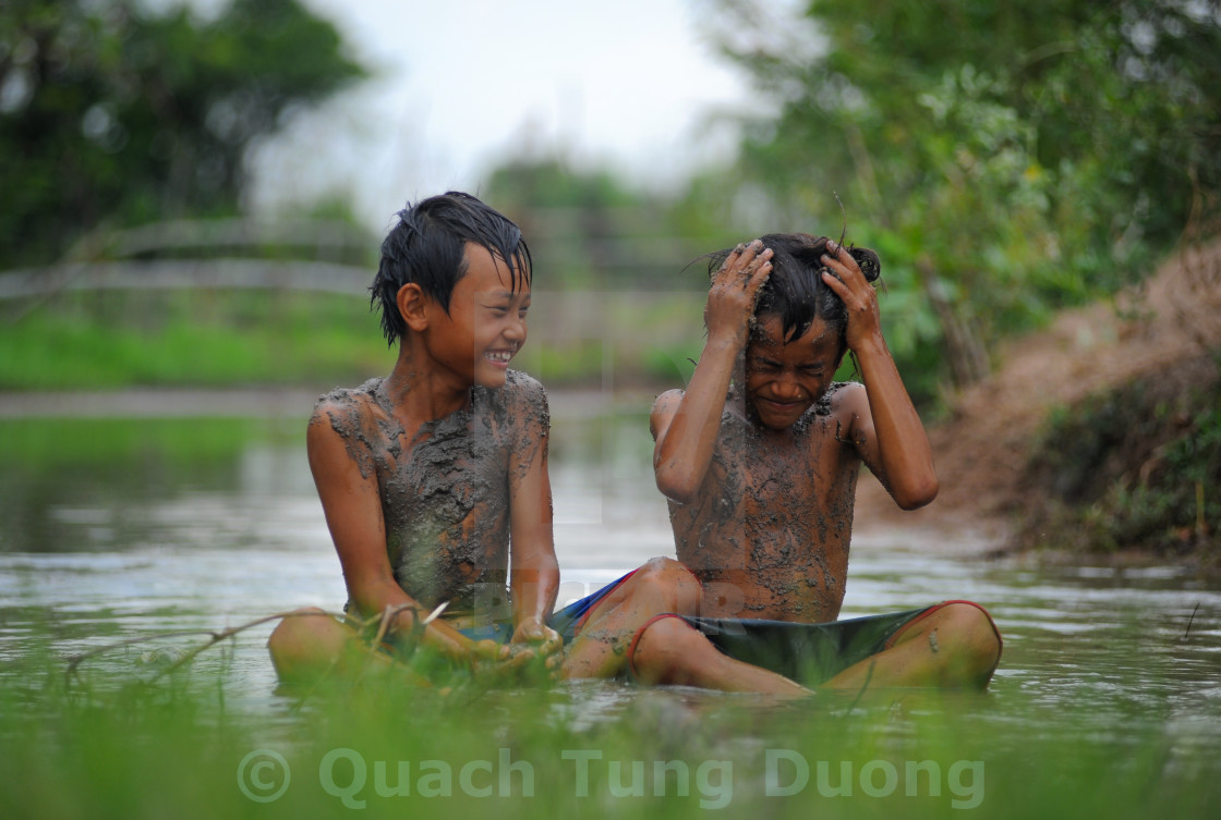 "KIDS MUD BATH" stock image