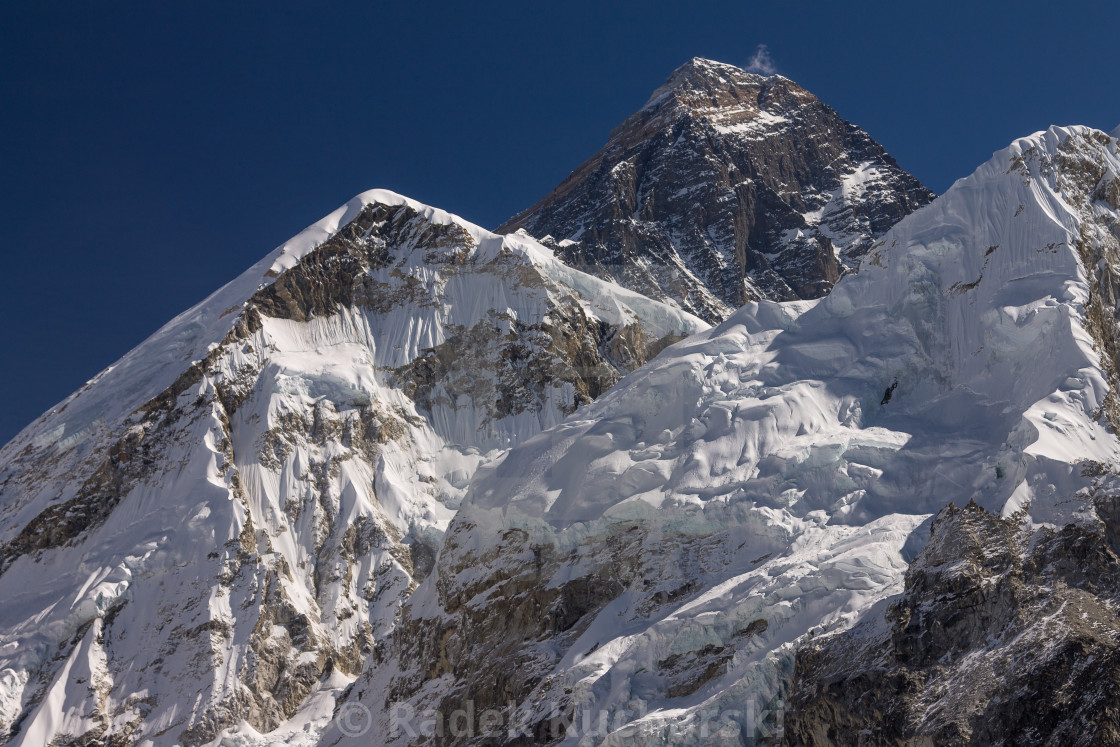 "Mount Everest seen from the way to Kala Patthar" stock image