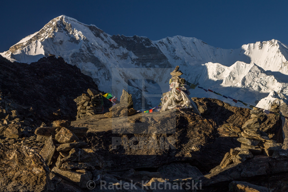 "Cho Oyu seen from Gokyo Ri" stock image