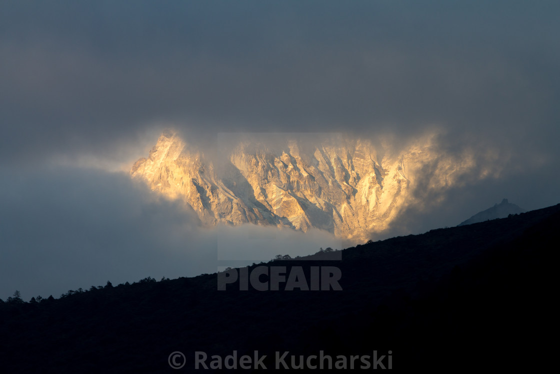 "An evening window in the cloud" stock image