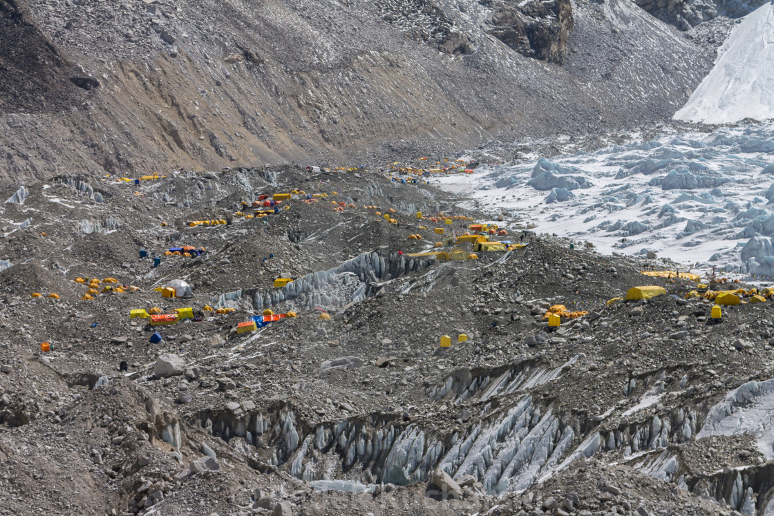 "Everest Base Camp on the Nepali side" stock image