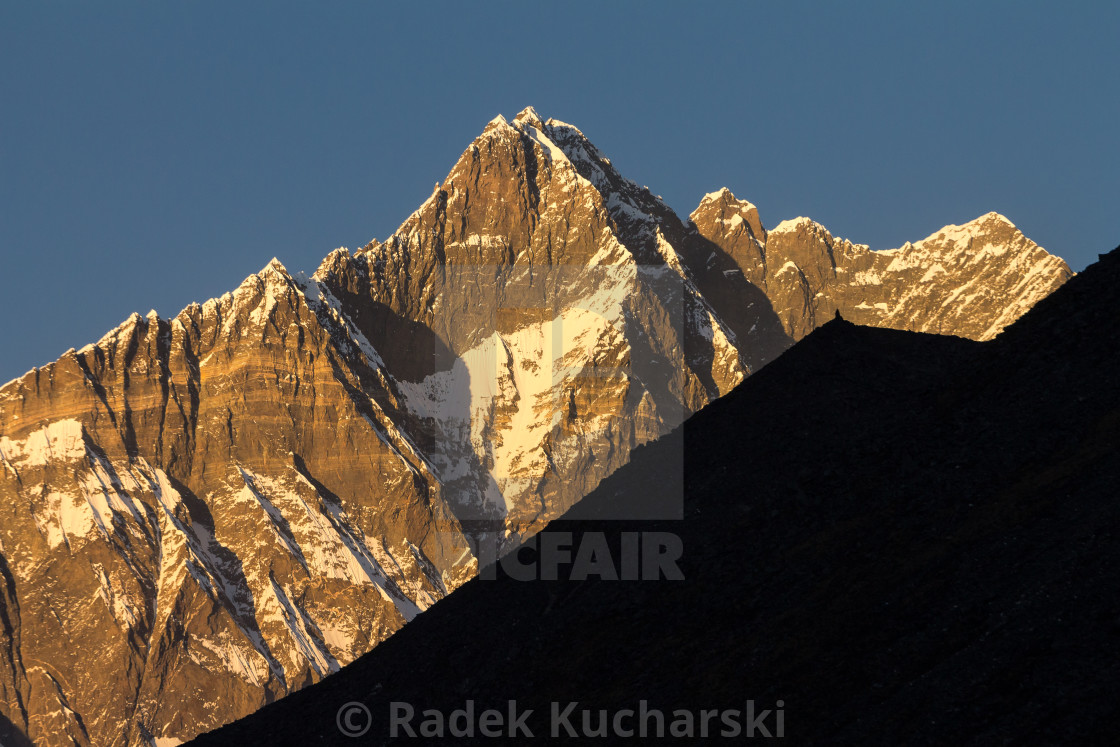 "Lhotse, the South Face. Sunset view." stock image