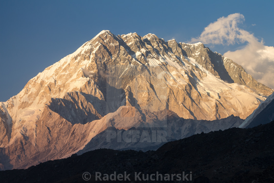 "Nuptse at sunset" stock image