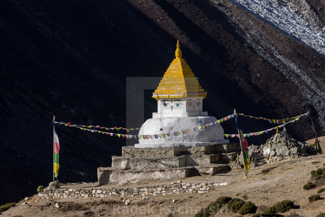 "Chorten above Dingboche" stock image