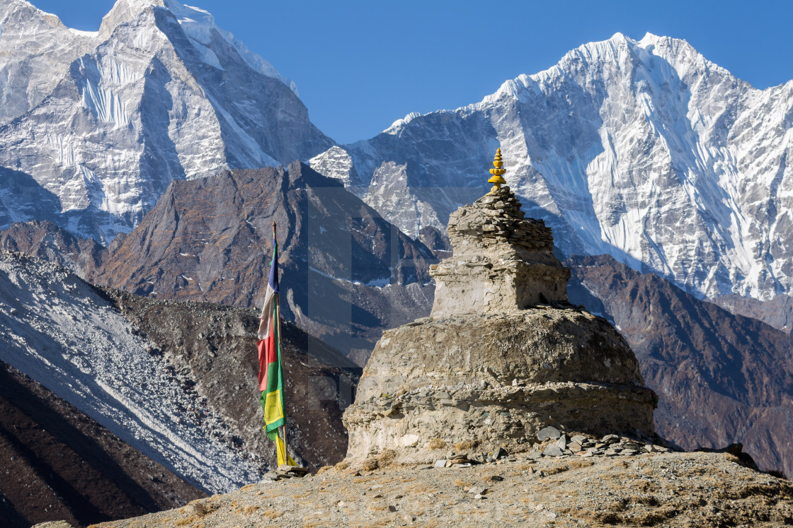 "Chorten above Dingboche" stock image