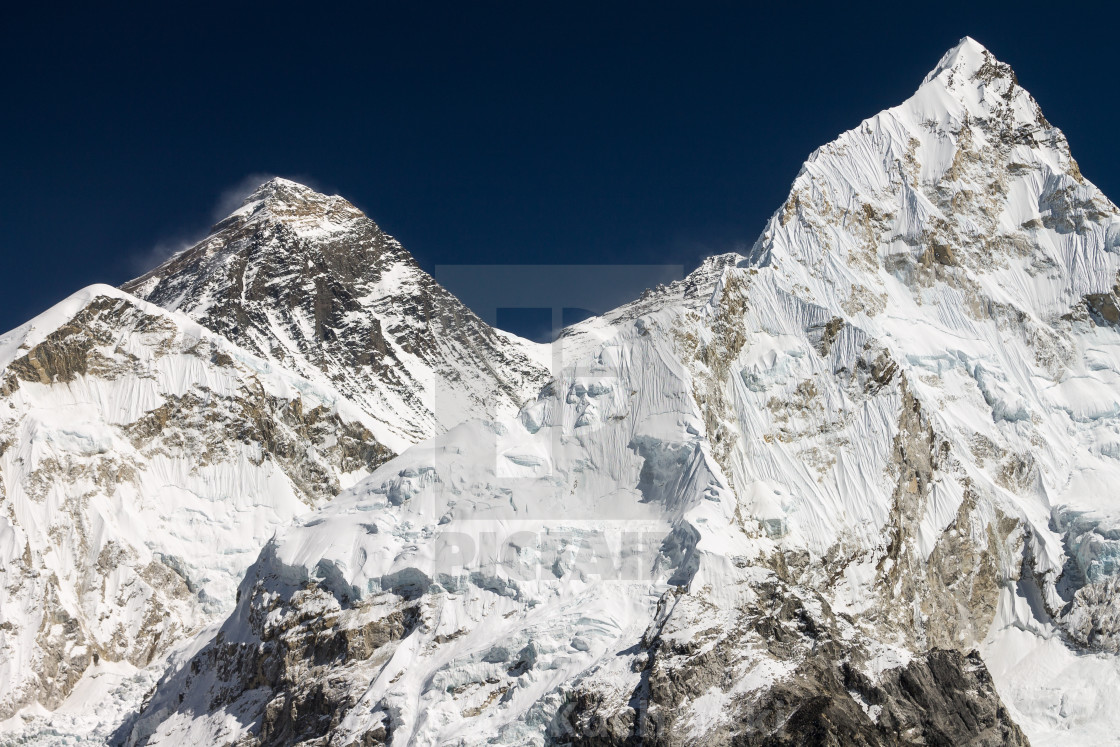 "Mt. Everest seen from the top of Kala Patthar peak" stock image