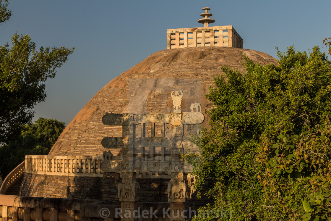 "Great Stupa at Sanchi. Madhya Pradesh, India" stock image