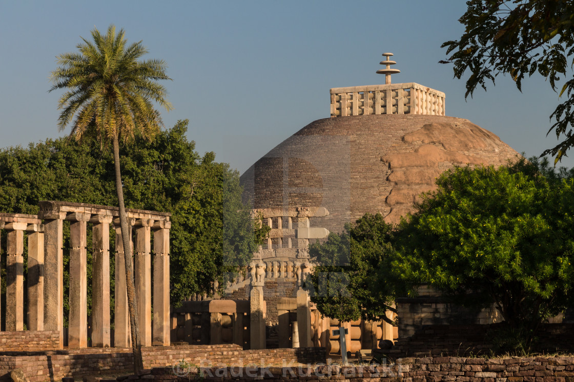 "Great Stupa at Sanchi. Madhya Pradesh, India." stock image